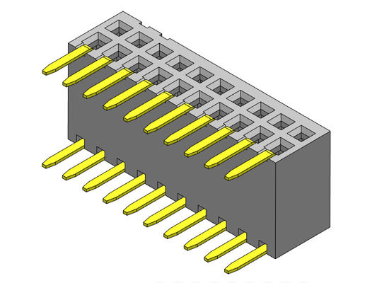 Weibliche reihe Sild-Eintritts-Bad-Art des Titel-Verbindungsstück-1.27mm Doppel- 2 *3 PIN To 2*40PIN H=3.45mm