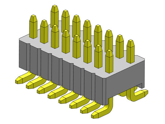 SMT-Art Doppelt-Reihe Pin Header 1.27*2.54mm 2*2 PIN To 2*50PIN SQ0.46mm