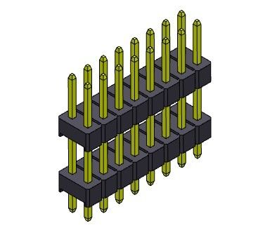 REIHE Pin Headers 1000MΩ 2.54mm Doppelbad-ART - 2 *2 PIN To 2*40PIN H=2.54MM