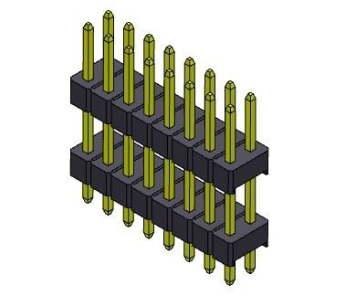 REIHE Pin Headers 1000MΩ 2.54mm Doppelbad-ART - 2 *2 PIN To 2*40PIN H=2.54MM