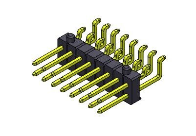Reihe Pin Header Connectors 2.54mm einzelne SMT-ART mit Klammern 2*2 PIN To 2*40PIN H=2.54MM