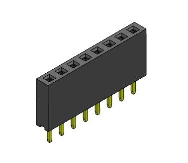 2.54mm einzelnes Reihen-Bad-weibliche Titel-Verbindungsstücke 1*2 PIN To 1*40PIN H=8.50mm
