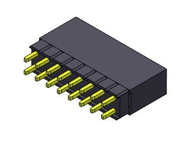 Weibliche Doppelreihe des Titel-Verbindungsstück-2.54mm erhöhte Einpreßart - 2 *2 PIN To 2*40PIN