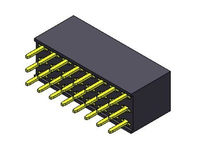 Dreifaches Reihen-Bad SCHREIBEN weiblichem Pin Connector 2,54 Millimeter 3*3 PIN To 3*40PIN