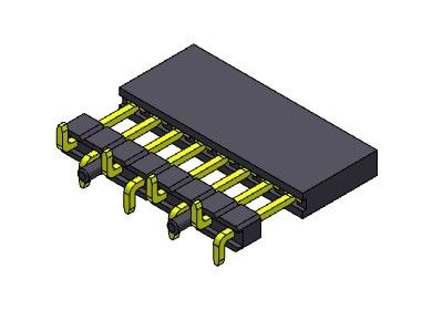 Weibliche einzelne Reihe des Titel-Verbindungsstück-2.54mm erhöhte Einpress-SMT-Typ 1 *2 PIN To 1*40PIN