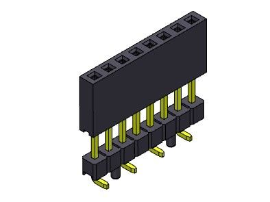 Weibliche einzelne Reihe des Titel-Verbindungsstück-2.54mm erhöhte Einpress-SMT-Typ 1 *2 PIN To 1*40PIN