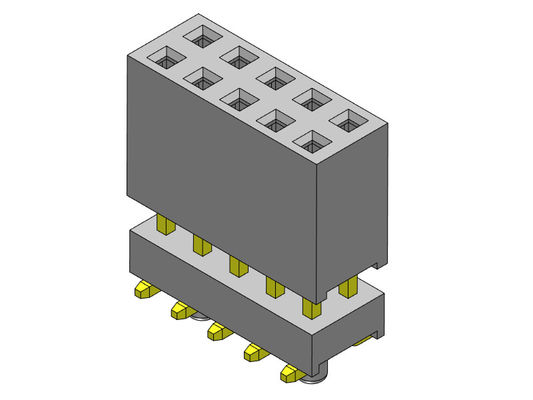 Weibliche Doppelreihe des Titel-Verbindungsstück-2.54mm erhöhte Einpress-SMT-Art - 2 *3 PIN To 2*40PIN