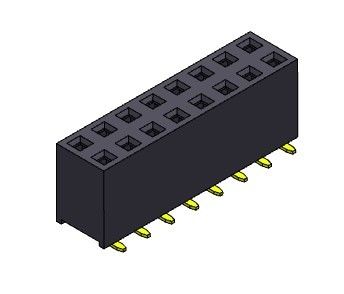 Weibliche reihe SMT-ART des Titel-Verbindungsstück-2.54mm Doppel- 2 *2 PIN To 2*40PIN H=7.10mm