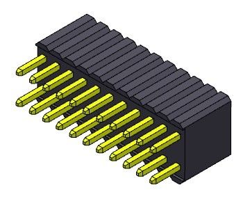 Weibliche Doppelreihen-gerade Art des Titel-Verbindungsstück-1.27mm - 2 *3 PIN To 2*50PIN H=4.60mm