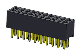Weibliche Doppelreihen-gerade Art des Titel-Verbindungsstück-1.27mm - 2 *3 PIN To 2*40PIN H=4.40mm