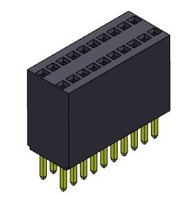 Weibliche Doppelreihen-gerade Art des Titel-Verbindungsstück-1.27mm - 2 *2 PIN To 2*35PIN H=8.50mm