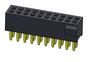 Weibliche Doppelreihen-gerade Art des Titel-Verbindungsstück-1.27mm mit Stoß 2*3 PIN To 2*40PIN H=3.40mm
