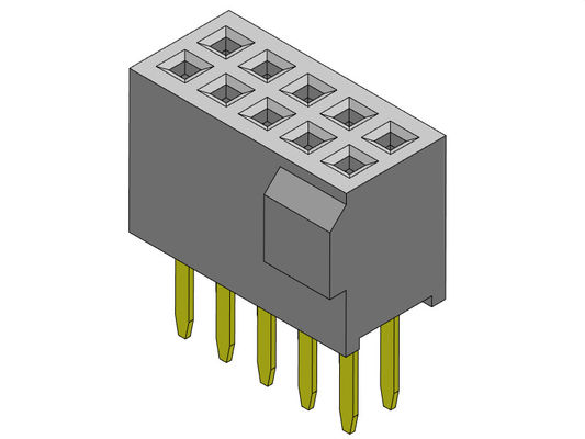 Weibliche Doppelreihen-gerade Art des Titel-Verbindungsstück-1.27mm mit Stoß 2*3 PIN To 2*50PIN H=4.40mm