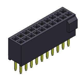 Weibliche Doppelreihen-gerade Art des Titel-Verbindungsstück-1.27mm mit Stoß 2*3 PIN To 2*50PIN H=4.40mm