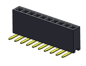 Weibliche einzelne Reihen-VORMONTIERTER Typ 1 *2 PIN To 1*40PIN H=4.30mm des Titel-Verbindungsstück-1.27mm