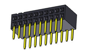Weibliche reihe Sild-Eintritts-Bad-Art des Titel-Verbindungsstück-1.27mm Doppel- 2 *3 PIN To 2*40PIN H=3.45mm