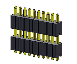 Einzelner Reihen-Stapel-gerader Typ 1 *2 PIN To 1*50PIN SQ0.46mm Pin Header Connectors 1.27mm Serise