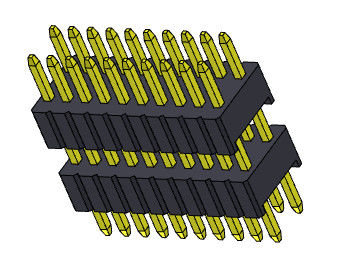Doppelreihen-Stapel-gerade Art 1.27*2.54mm 2*2 PIN To 1*40PIN SQ0.46mm Pin Header Connectors 1.27mm Serise