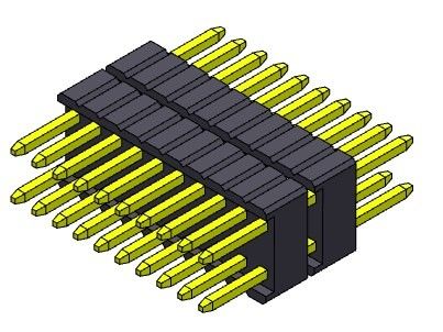 Doppelreihen-Stapel-gerade Art 1.27*2.54mm 2*2 PIN To 1*40PIN SQ0.46mm Pin Header Connectors 1.27mm Serise
