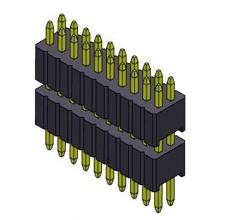 Doppelreihen-Stapel-gerade Art Pin Header Connectors 1.27mm Serise - 2 *2 PIN To 2*50PIN SQ0.40mm