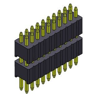 Doppelreihen-Stapel-gerade Art Pin Header Connectors 1.27mm Serise - 2 *2 PIN To 2*50PIN SQ0.40mm