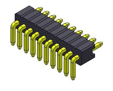 Einzelne Reihen-VORMONTIERTER gerader Typ 1 *2 PIN To 1*50PIN SQ0.46mm Pin Header Connectors 1.27mm Serise