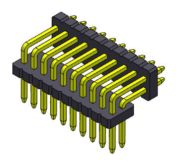 1.27mm weibliches Pin Header Connector Dual Row 2*2 PIN To 2*50PIN SQ0.40mm