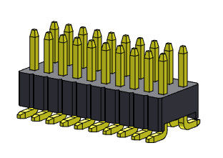 SMT-Art Doppelt-Reihe Pin Header 1.27*2.54mm 2*2 PIN To 2*50PIN SQ0.46mm