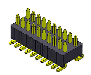 SMT-Art Doppelt-Reihe Pin Header 1.27*2.54mm 2*2 PIN To 2*50PIN SQ0.46mm
