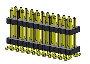 Doppelreihen-Stapel Pin Header Connectors 1.27mm Serise gerade SMT-Art mit Klammern 2*3 PIN To 2*40PIN SQ0.40mm
