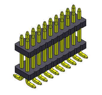 Doppelreihen-Stapel Pin Header Connectors 1.27mm Serise gerade SMT-Art mit Klammern 2*3 PIN To 2*40PIN SQ0.40mm