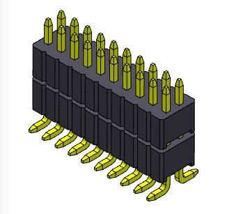 Doppelreihen-Stapel Pin Header Connectors 1.27mm Serise gerade SMT-Art mit Klammern 2*3 PIN To 2*40PIN SQ0.40mm