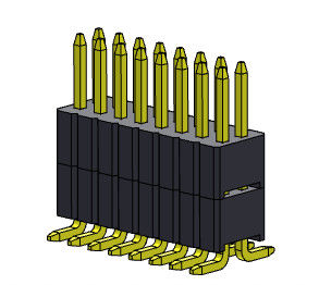 Doppelreihen-Stapel Pin Header Connectors 1.27mm Serise gerade SMT-Art mit Klammern 2*3 PIN To 2*40PIN SQ0.40mm