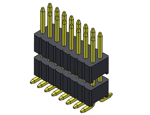 Doppelreihen-Stapel Pin Header Connectors 1.27mm Serise gerade SMT-Art mit Klammern 2*3 PIN To 2*40PIN SQ0.40mm