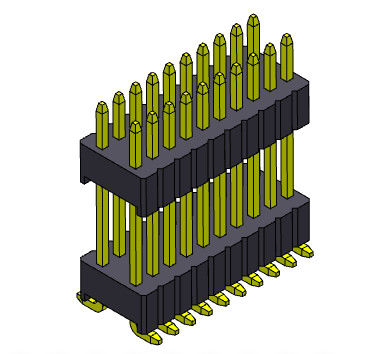 1.27*2.54mm doppelter Reihen-weiblicher Titel-Stapel gerade SMT-Art - 2 *3 PIN To 2*40PIN SQ0.46mm