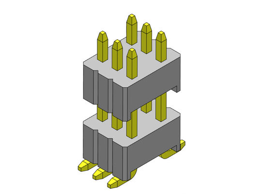 1.27*2.54mm doppelter Reihen-weiblicher Titel-Stapel gerade SMT-Art - 2 *3 PIN To 2*40PIN SQ0.46mm