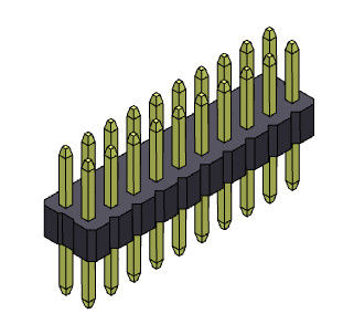 Doppelreihen-gerade Art 2*3 PIN To 2*40 PIN Pin Female Header Connector 1.00mm
