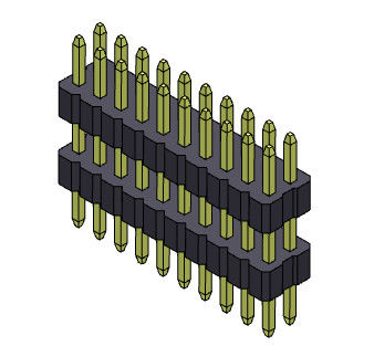 1.00mm stapeln Doppelreihen-Titel-Verbindungsstück gerade Art - 2 *3 PIN To 2*40PIN SQ0.30mm
