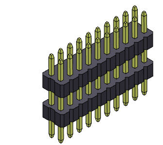 1.00mm stapeln Doppelreihen-Titel-Verbindungsstück gerade Art - 2 *3 PIN To 2*40PIN SQ0.30mm