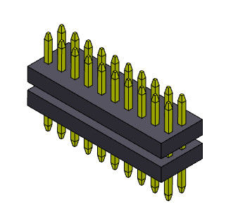 Stapel-gerade Art 2*3 PIN To 2*40PIN SQ0.30mm Pin Female Header Connector 1.00mm