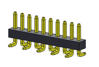 1.00mm einzelner Typ 1 *2 PIN To 1*40PIN Reihen-Pin Female Header Connectors SMT