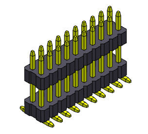 1.00mm Doppelreihe weibliches Pin Connector Stack Straight SMT 2*2 PIN To 2*40PIN
