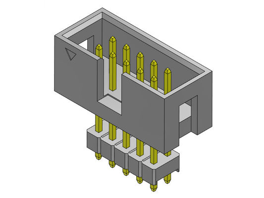 2.54mm Kasten-Titel-Verbindungsstück-Doppelreihe erhöhte gerade Bad-Art - 2 *3-2*32Pin 3AMP