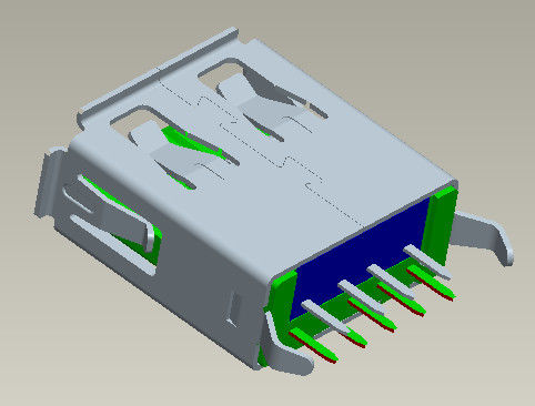 L Art Art 13.7mm Usb 3,0 A des Verbindungsstück-weibliche vertikale Bad-180°