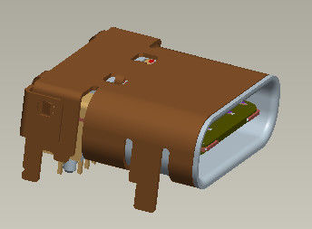 Weibliche tauchen umschaltbare Art c-Verbindungsstück SMT Usb 3,1 1.2mm 10000 Zyklen minimal ein